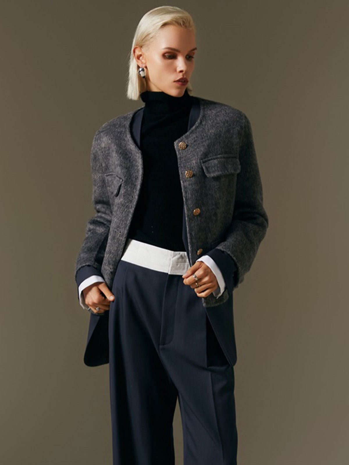 Suecia - Jersey de lana con cuello redondo