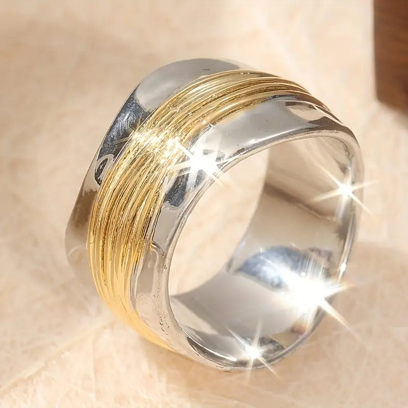 Anillos - Refinado Bicolor Plata y Oro