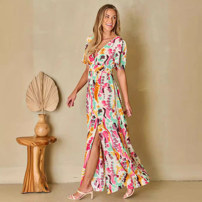 Puerto Rico - Vestido floral de manga corta