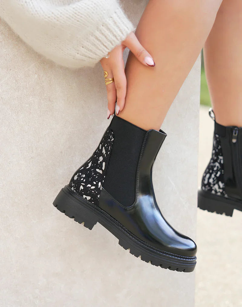 Venecia - Botines negros floral