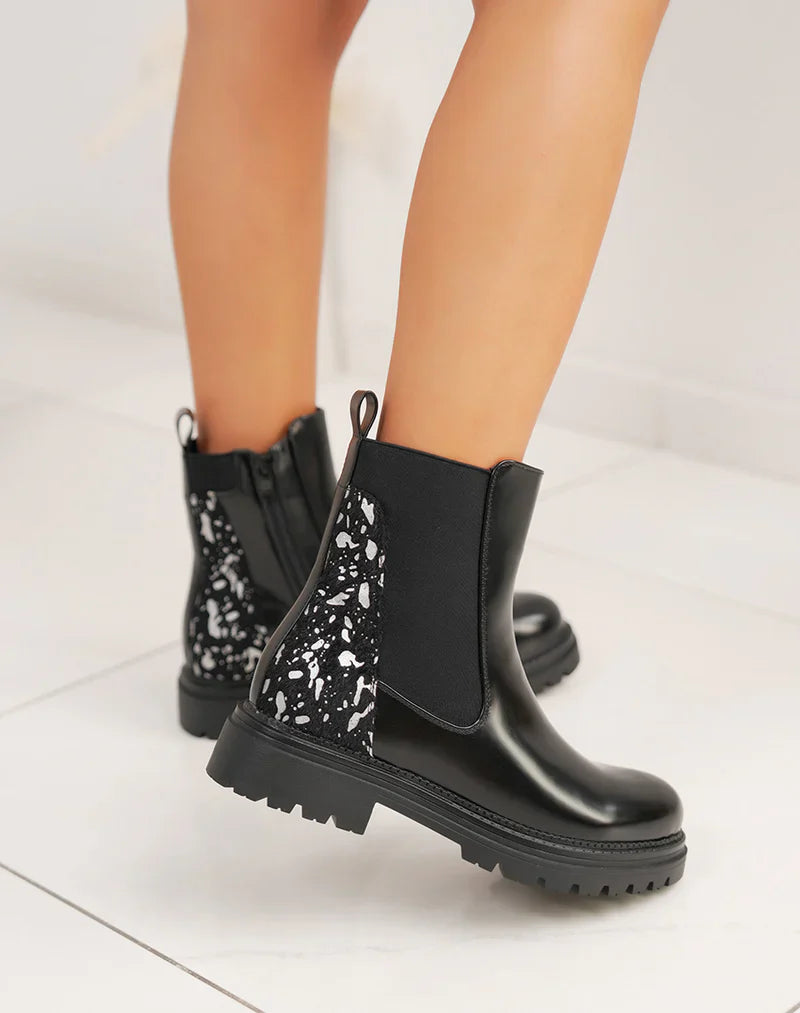 Venecia - Botines negros floral