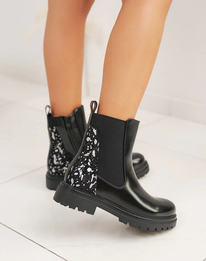 Venecia - Botines negros floral