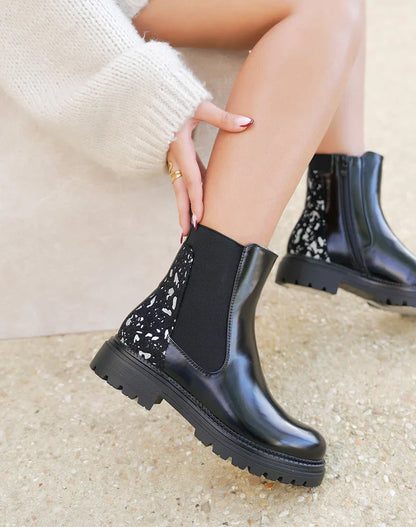 Venecia - Botines negros floral