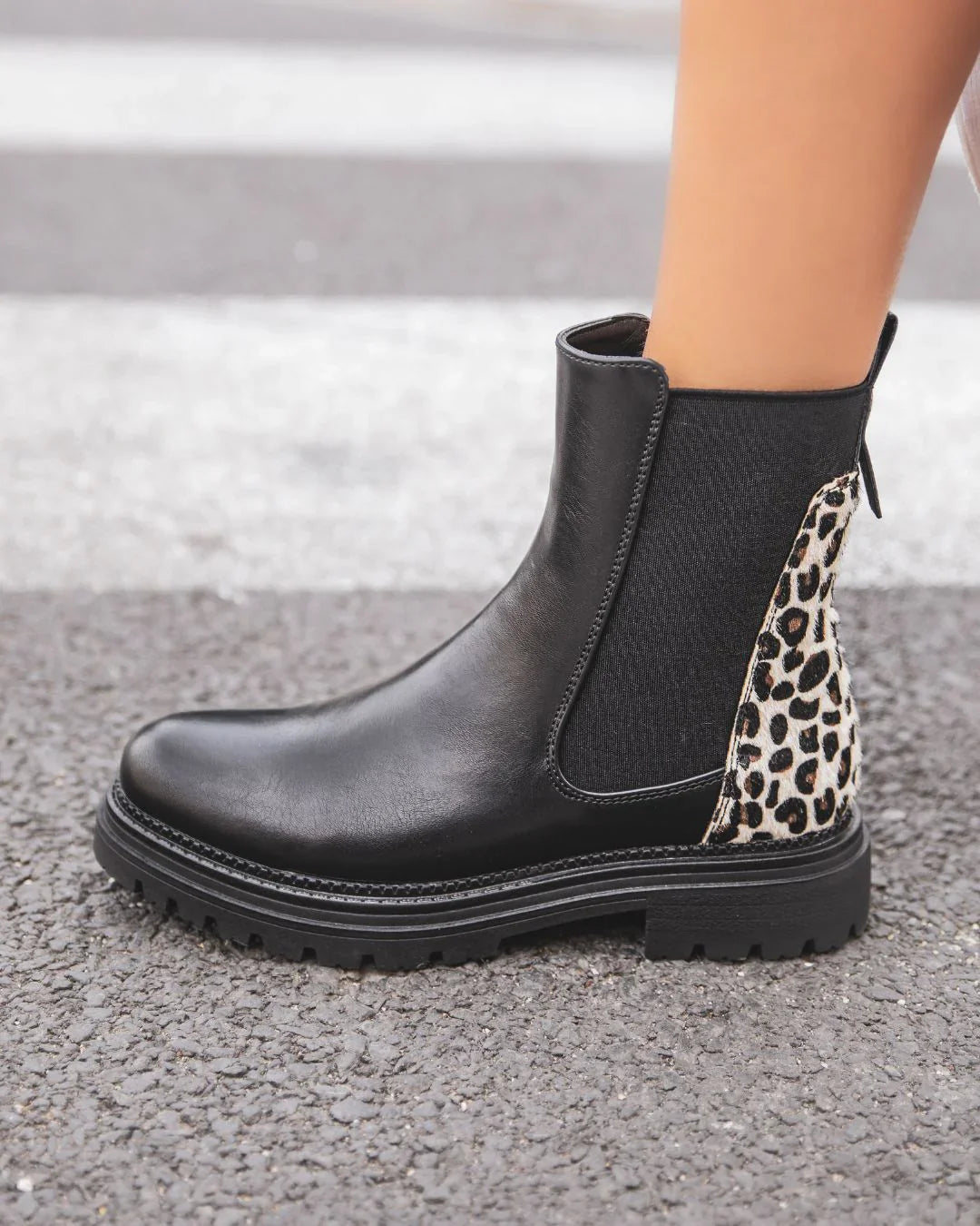 Venecia - Botines Leopardo Negros