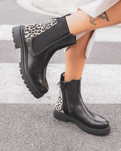 Venecia - Botines Leopardo Negros