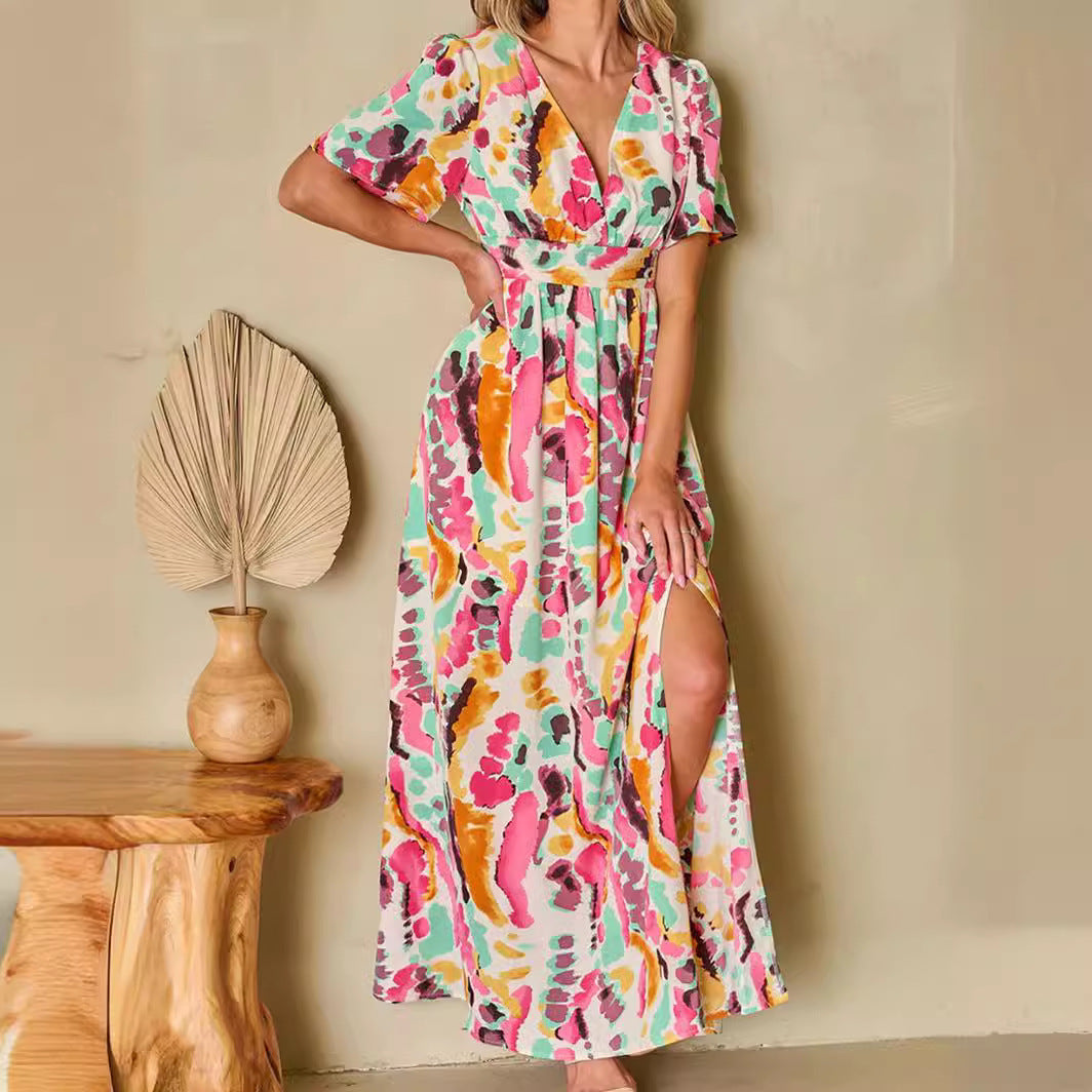 Puerto Rico - Vestido floral de manga corta