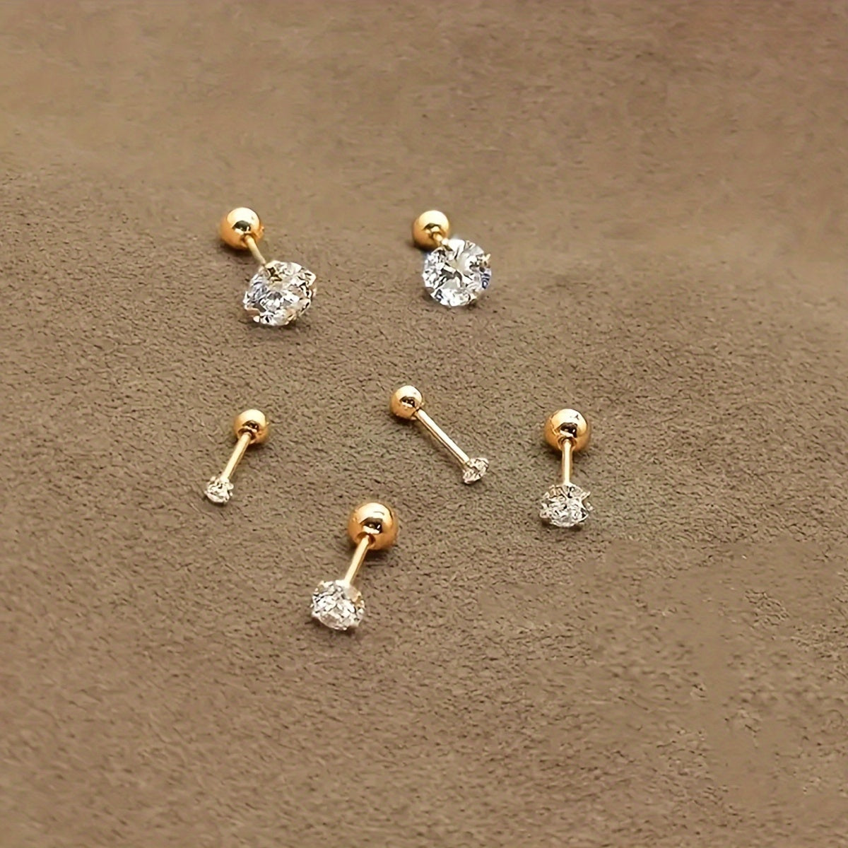 Pendientes - Conjunto de 3 pares con Diamante