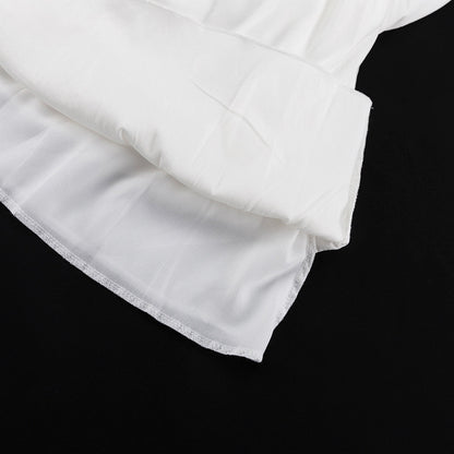 Normandia - Vestido con cuello en V, plisado y volantes