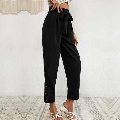 Tulum - Pantalones de cintura alta con cordones